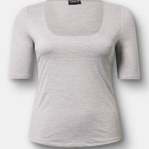 torrid Light Gray Square Neck Tee